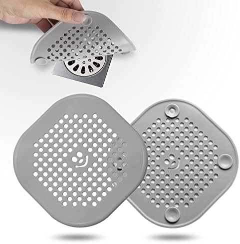 2 Pack Silicone Drain Hair Catcher for Shower and Kitchen