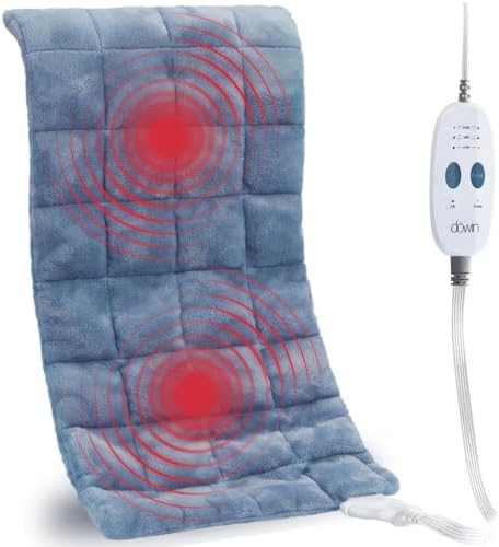 Dowin Weighted Heating Pad with Massager - 12x24 Blue