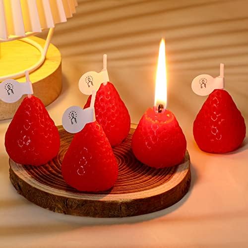 MTLEE 12 Pcs Strawberry Scented Soy Wax Candles