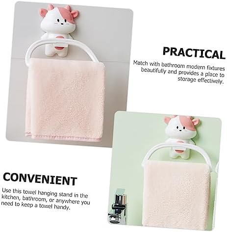 Happyyami Cartoon Cow Towel Holder Over The Door Rack 1
