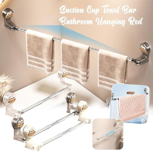 Adjustable Suction Cup Towel Holder for Shower Door No Drilling