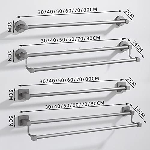 BOCbco Towel Rail Wall Mounted Grey 30Cm Single Pole