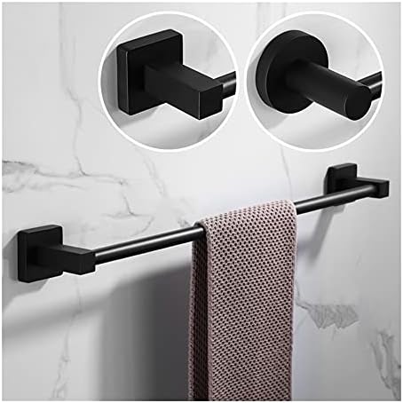 BOCbco 40Cm Black Towel Rail Wall Mount
