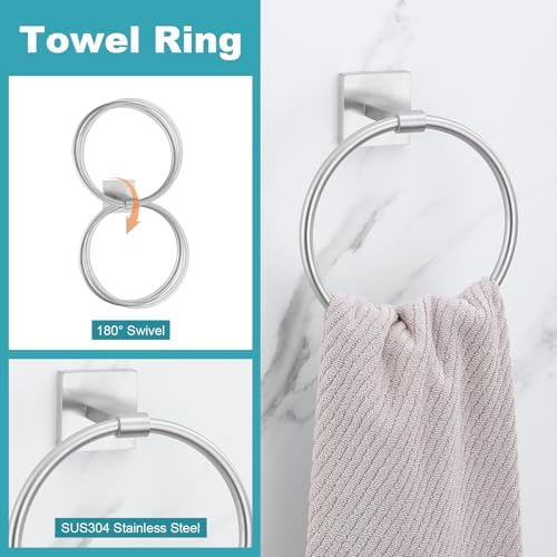 Brushed Nickel Towel Bar Set 5 Piece Bathroom Hardware