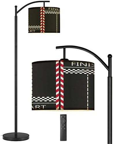 Arc Floor Lamp with Remote Control and Footswitch Black