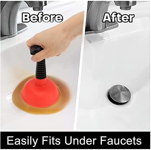 Mini Sink Plunger with Short Handle for Quick Drain Unclogging