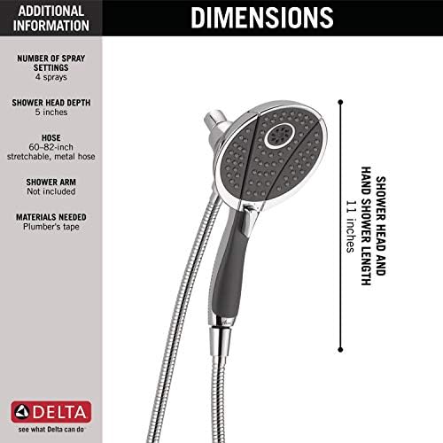 Delta In2ition 4-Spray Dual Shower Head with Handheld Chrome