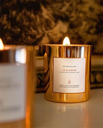 Benevolence LA Lilac Rose Soy Candle with Wood Wick