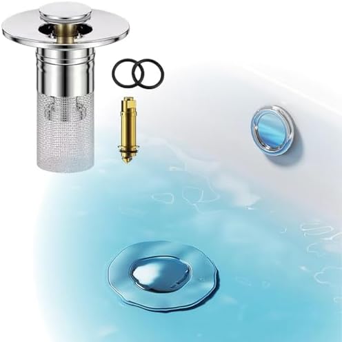 2Pcs Universal Stainless Steel Bathroom Sink Stopper with Anti-Clog Design