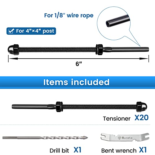 Muzata 20 Pack Cable Railing Tensioner Kit CR316