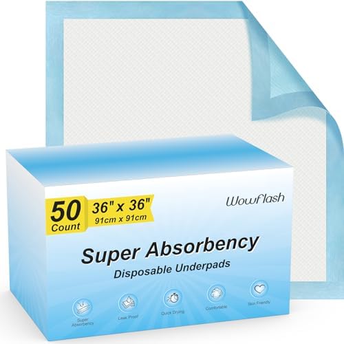 50 Count Super Absorbent Disposable Underpads for Baby Puppy and Adults