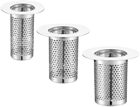 3 Pcs Stainless Steel Hair Catchers for Bathtub and Shower Drains