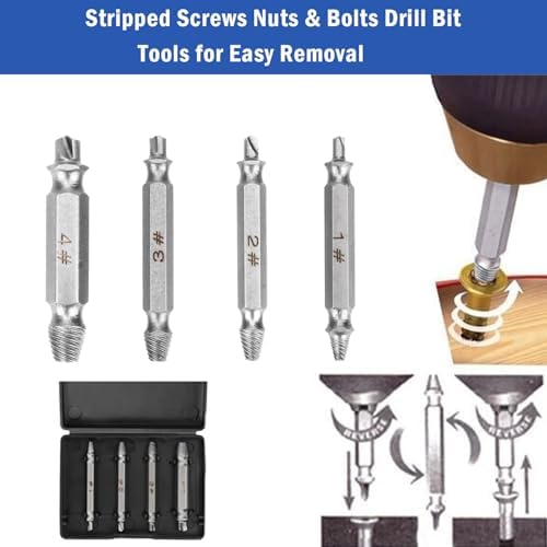 Damaged Screw Extractor Set for Stripped Screws Nuts Bolts