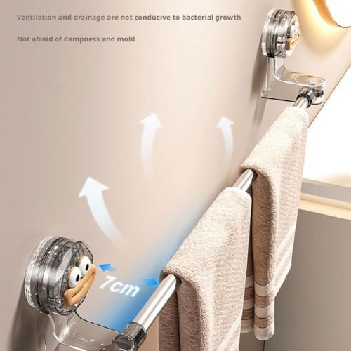 Adjustable Suction Cup Towel Holder for Shower Door No Drilling