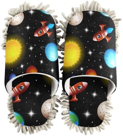 Sinestour Space Galaxy Mop Slippers for Floor Cleaning 1