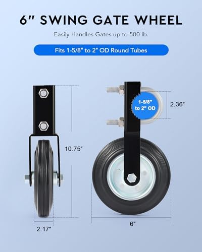 CO-Z 6 Gate Wheel for Heavy Duty Chain Link Fences
