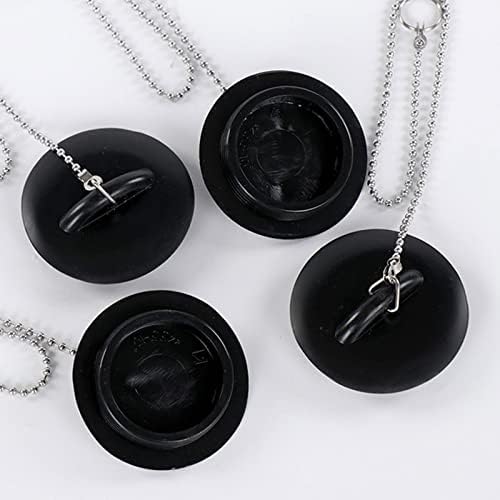 Bathroom Sink Drain Stopper with Chain Rubber Plug 1