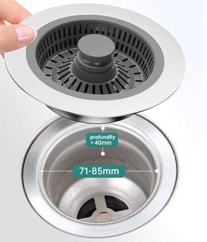 IKY 3 in 1 Kitchen Sink Drain Strainer Stopper Combo 1