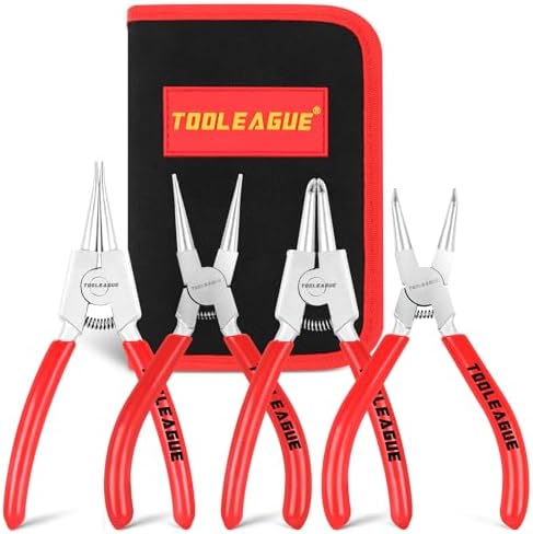 TOOLEAGLE 4 Pcs Snap Ring Pliers Set Heavy Duty