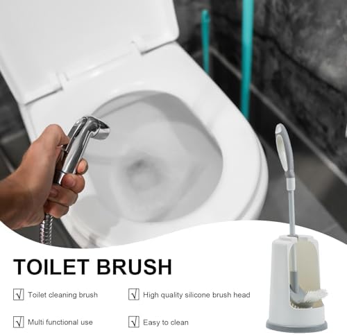 AYKHDS Toilet Brush with Holder Long Handle Tiles Stain Remover Space Saving Design