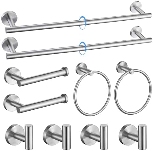 10-Piece Brushed Nickel Bathroom Hardware Set