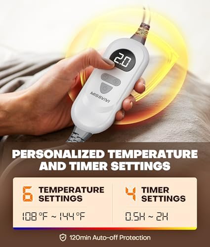 MISSVIVI Graphene Weighted Heating Pad with 6 Heat Settings 1