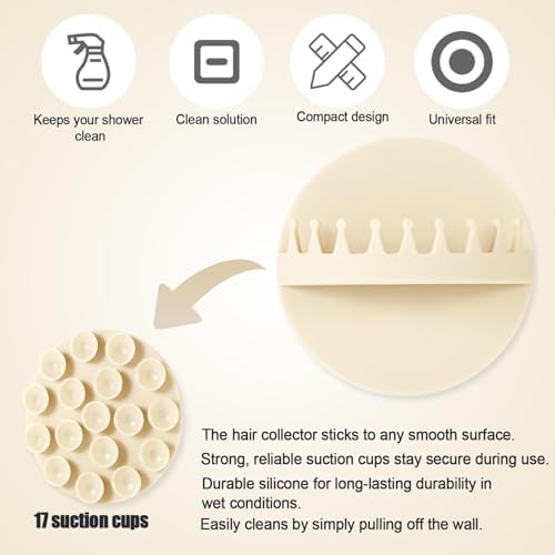 Tinoaly Shower Hair Catcher with 17 Suction Cups 1