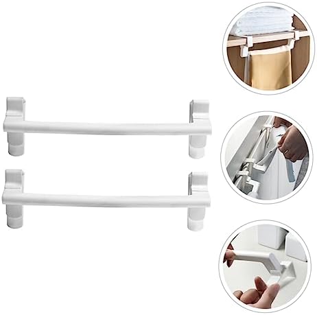 2Pcs No Drill Cabinet Towel Rack for Space Saving Kitchen Bathroom Use