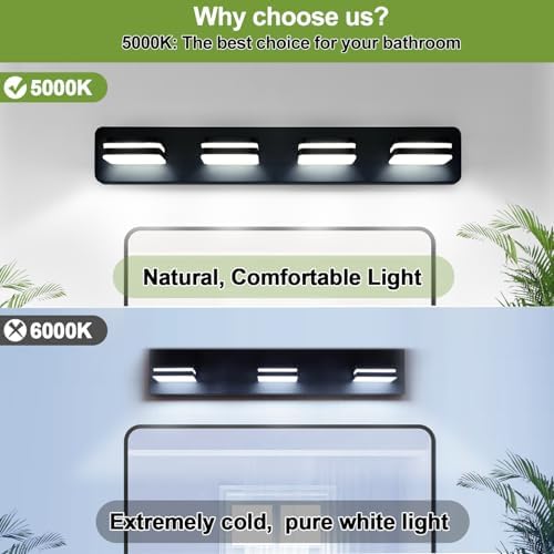 Torondo 4-Light Matte Black Vanity Light Over Mirror