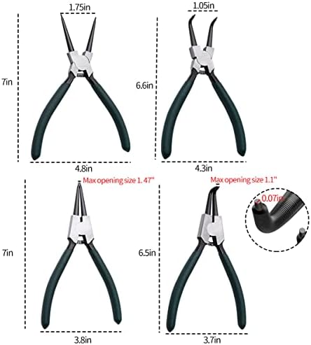 LFSEMINI Snap Ring Plier Set with 300pcs Alloy Steel Circlip Rings