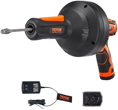 VEVOR 12V Electric Drain Auger with 25FT Cable