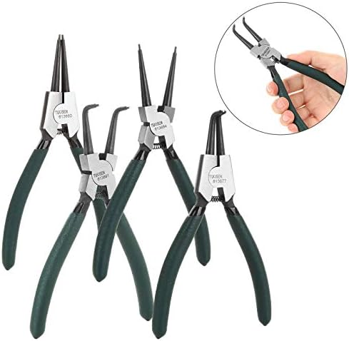 4-Piece 7-Inch Snap Ring Pliers Set for Heavy Duty Use