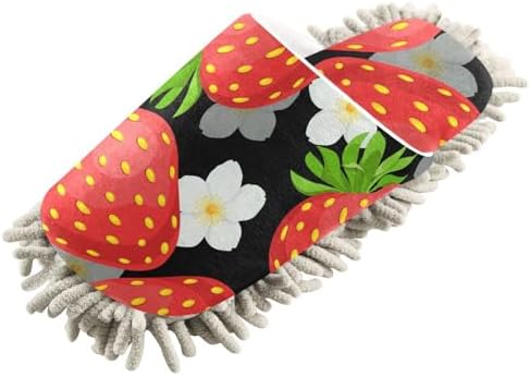 Sinestour Black Strawberry Mop Slippers for Floor Cleaning 1