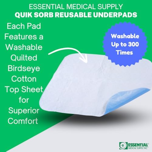 Essential Medical Supply Quilted Birdseye Cotton Underpad - 3 Pack