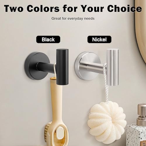Livabber 4 Pack Brushed Nickel Towel Hooks