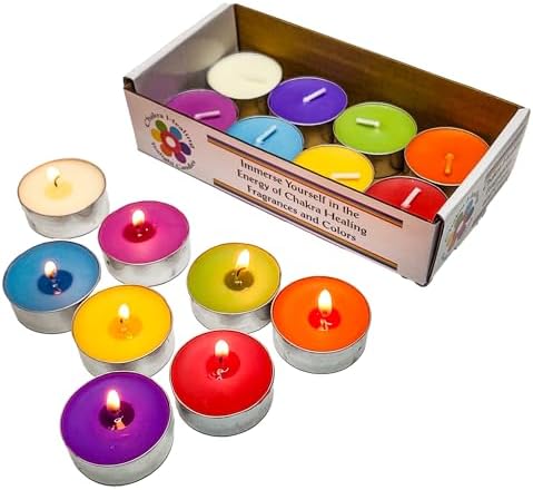 Chakra Colored Scented Tealight Candles 16 Pcs