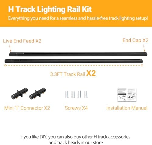 VANoopee H Track Lighting Rails Kit 66FT Black 1
