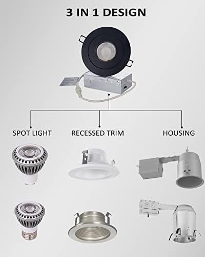 POPANU 4 Inch LED Rechargeable Recessed Light 6 Pack
