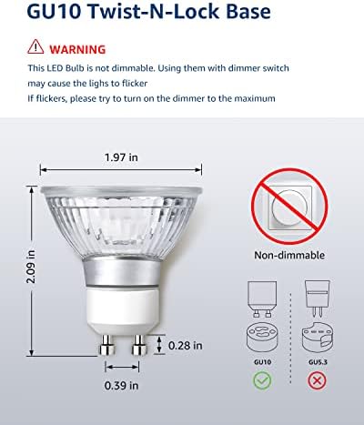 Lepro GU10 LED Bulbs Non Dimmable 6 Pack 5000K Daylight