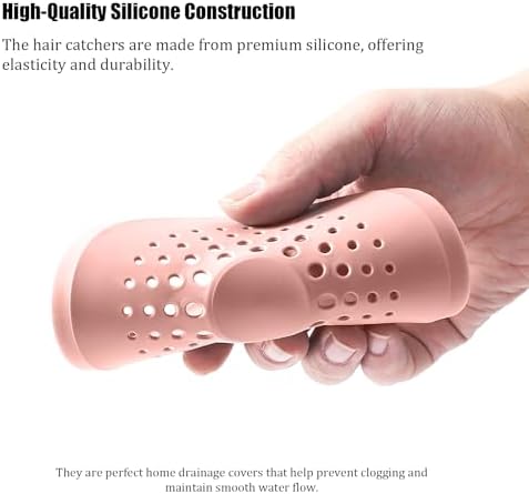4 Pack Silicone Hair Catcher with Suction Cup for Drains