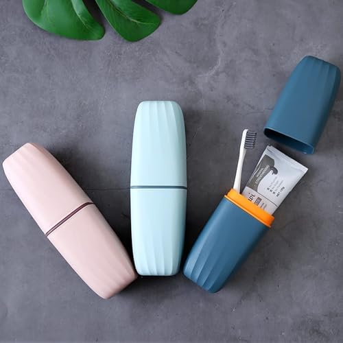 ZORGONS Toothbrush Cup Holder with Cover - Blue