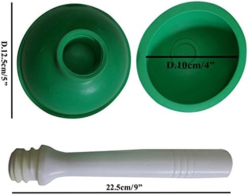Coralpearl Drain Plunger 4 Inch Compact Unclogger Green