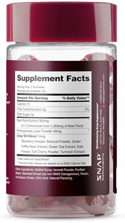 Snap Supplements Heart Beet Gummies 60 Count