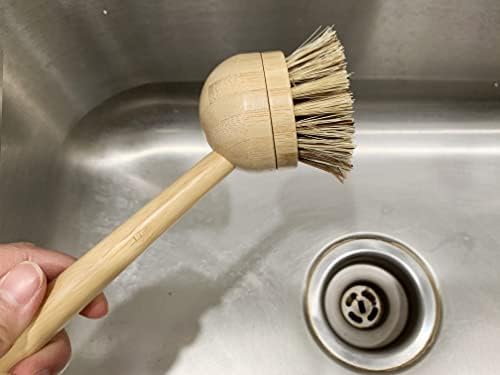 JuneLily Sisal Coconut Dish Brush Heads 2-Pack