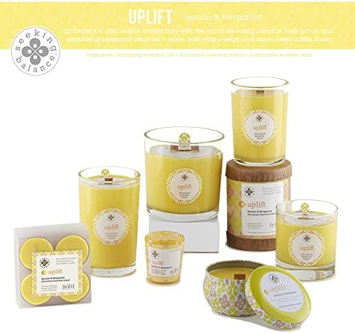 Root Candles Balance Wood Wick Aromatherapy Candle - 8 Oz Lemon Bergamot