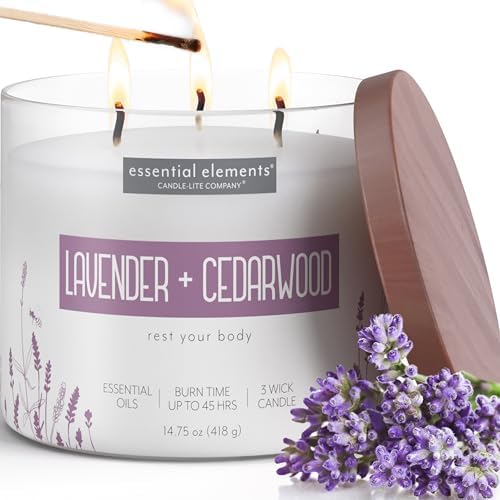 Essential Elements Scented Jar Candle Lavender Cedarwood 1475 oz