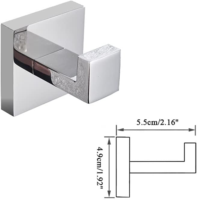 Chrome Towel Rail Holder with Hooks for Bathroom and Kitchen
