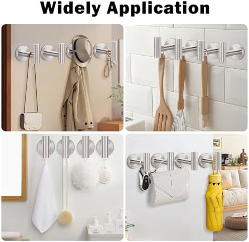 Livabber 4 Pack Brushed Nickel Towel Hooks