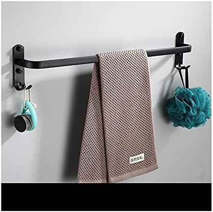TYZK Wall-Mounted Towel Rack Matte Black 30-50 CM Space-Saving