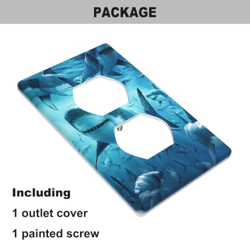 Pznen Shark Themed Wall Plate Cover 1-Gang